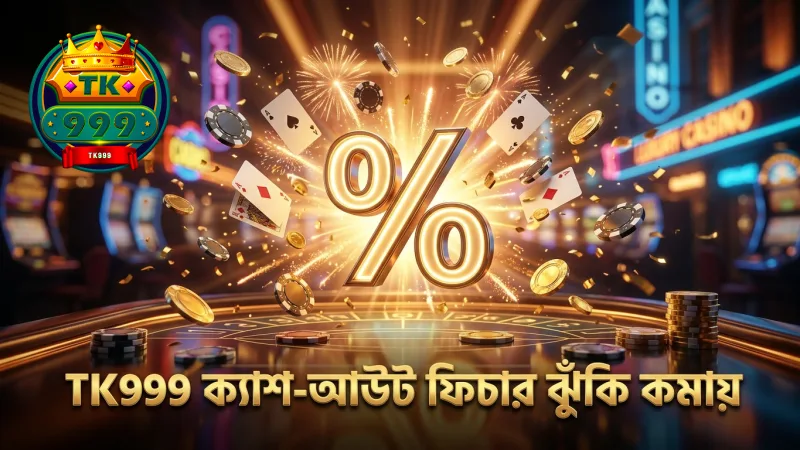 ৫০% ক্যাশ-আউট ফিচার ঝুঁকি কমাতে সাহায্য করে TK999 প্লেয়ারদের